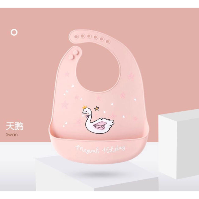 READY STOCK!!! Baby Silicone Bibs | Adjustable Waterproof Feeding Bib | Kids Apron for Mealtime WDG/GJQ 婴儿硅胶围兜 | 可调节防水围嘴