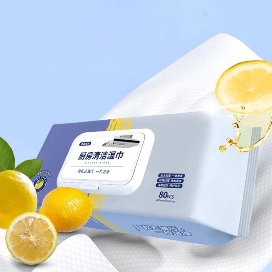 READY STOCK!!! 80PCS Kitchen Cleaning Wipes Kitchen Cleaning Wet Tissue Degreasing Tisu Dapur Tisu Basah Dapur 廚房清潔濕巾