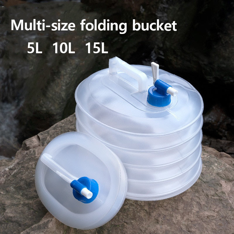 READY STOCK!!! 5L/10L/15L Collapsible Foldable Outdoor Water Container | Portable Water Storage Bag - RB18 可折叠户外便携式储水袋