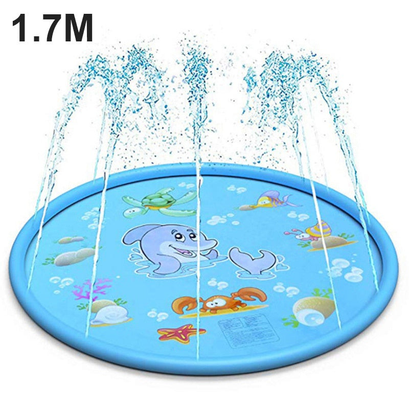 READY STOCK!!! 170CM Children Play Water Mat | Summer Beach Inflatable Water Spray Pad | Outdoor Game Toy | 儿童戏水垫