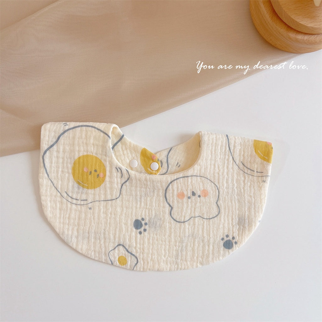 READY STOCK‼️ Baby Infant Saliva Towel | 100% Cotton Bibs | 360° Rotating Reversible Baby Bib 婴儿口水巾 | 100%纯棉围兜