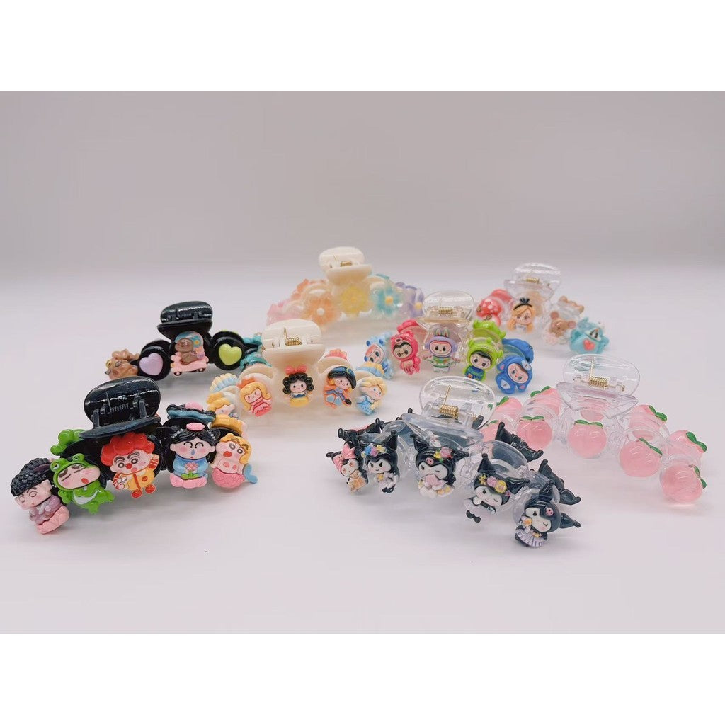 Kuromi Sanrio Cute Cartoon Transparent Shark Hair Clip Suitable for Women and Girls Hair Accessories 卡通透明鲨鱼夹