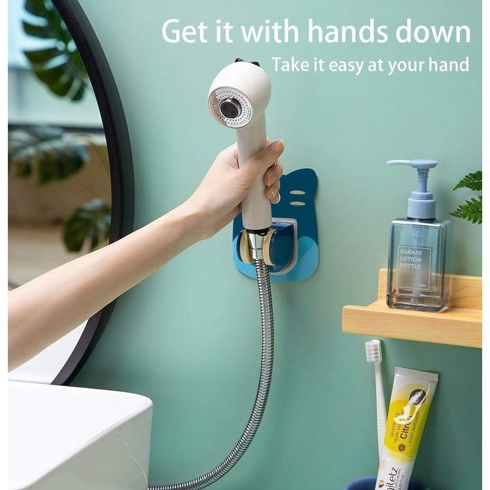 READY STOCK Wall Mounted Adhesive Adjustable Sprinkler Shower Hose Head Holder Stand Bracket Base for Bathroom 花洒支架