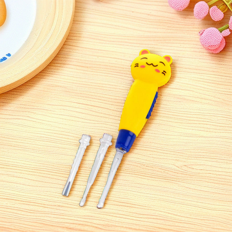 READY STOCK Cartoon LED Flashlight Detachable Earpick 卡通LED手电筒掏耳勺