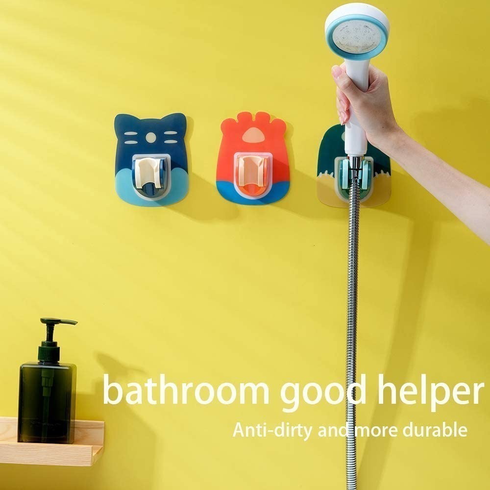 READY STOCK Wall Mounted Adhesive Adjustable Sprinkler Shower Hose Head Holder Stand Bracket Base for Bathroom 花洒支架