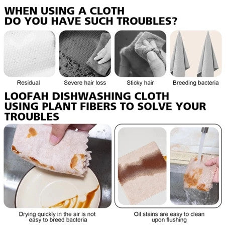 【READY STOCK】Natural Loofah Sponge Dish Cloth | Eco-Friendly Biodegradable Kitchen Cleaning Scrubber 天然丝瓜抹布