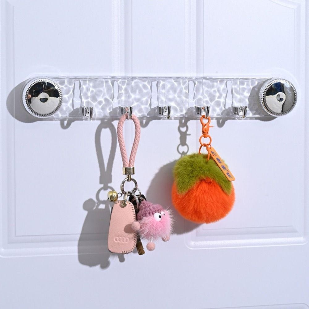 【READY STOCK】Wall-Mounted Rotating Suction Cup Hook | No-Drill Multi-Hook Hanger for Kitchen Bathroom Storage | 强力吸盘联排挂钩