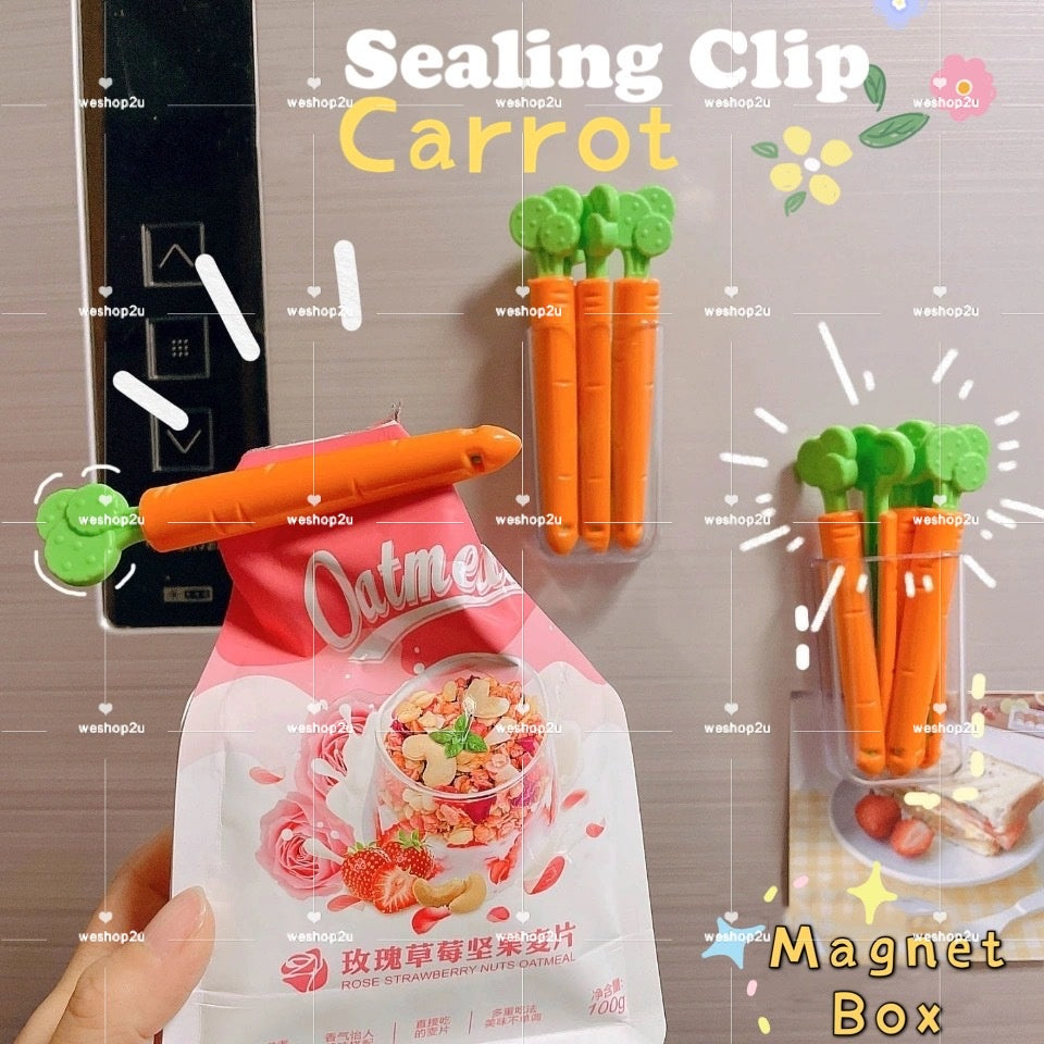 READY STOCK‼️ 5PCS Carrot Bag Sealing Clip Penjepit Plastik Makanan Penyegel Beg Snek Dapur Fresh-Keeping 食品封口夹 萝卜密封夹