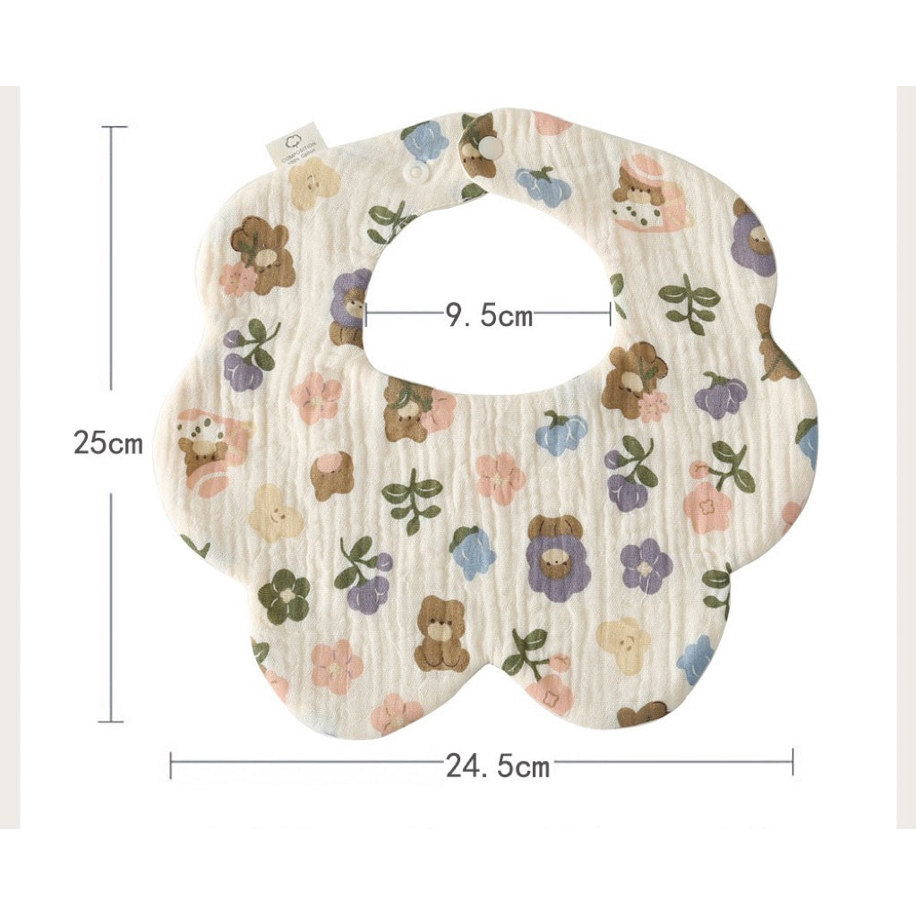 READY STOCK‼️ Baby Infant Saliva Towel | 100% Cotton Bibs | 360° Rotating Reversible Baby Bib 婴儿口水巾 | 100%纯棉围兜