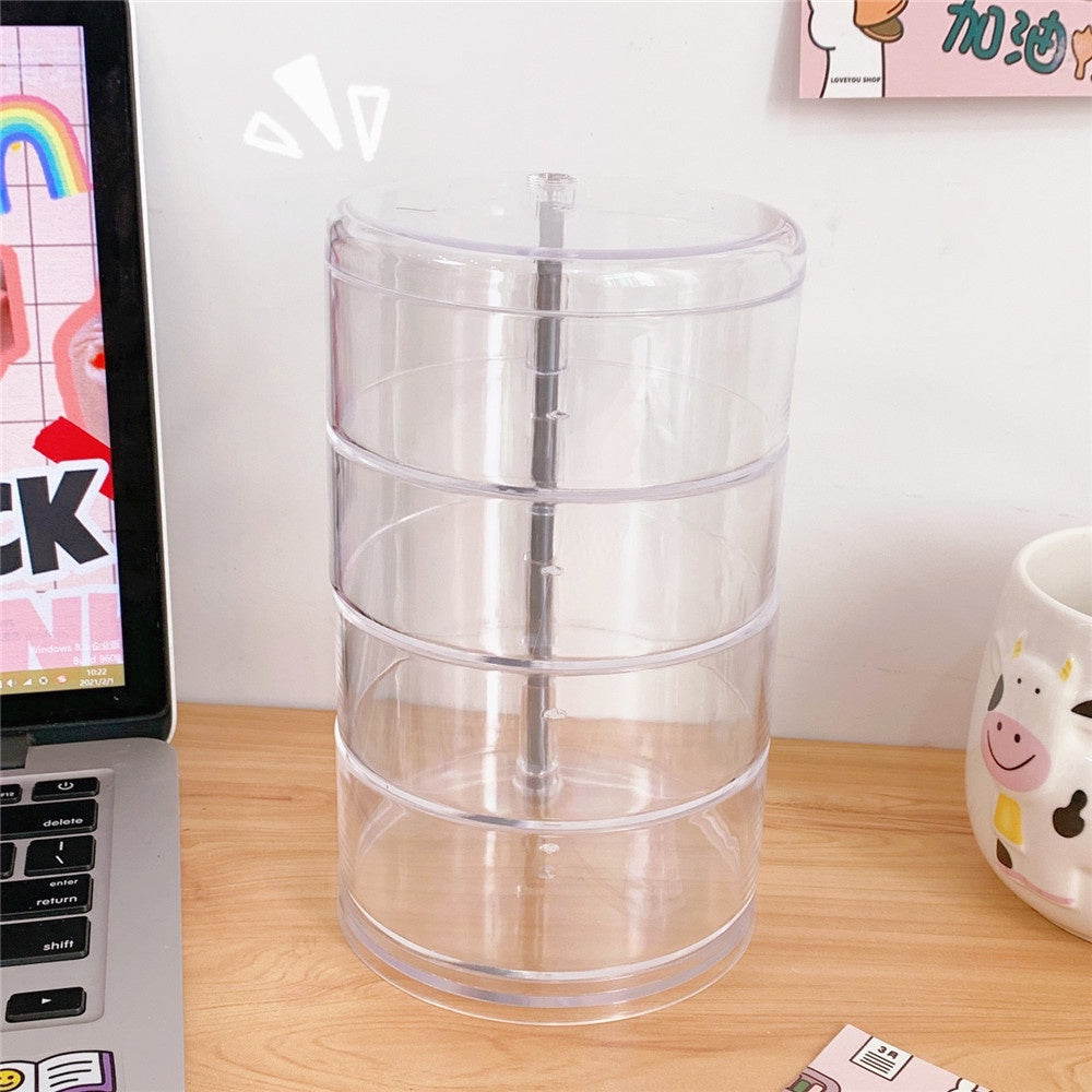 READY STOCK!!! Rotating Jewelry Box | 4-Layer Storage for Rings, Earrings, Necklaces | Portable Organizer 旋转首饰盒