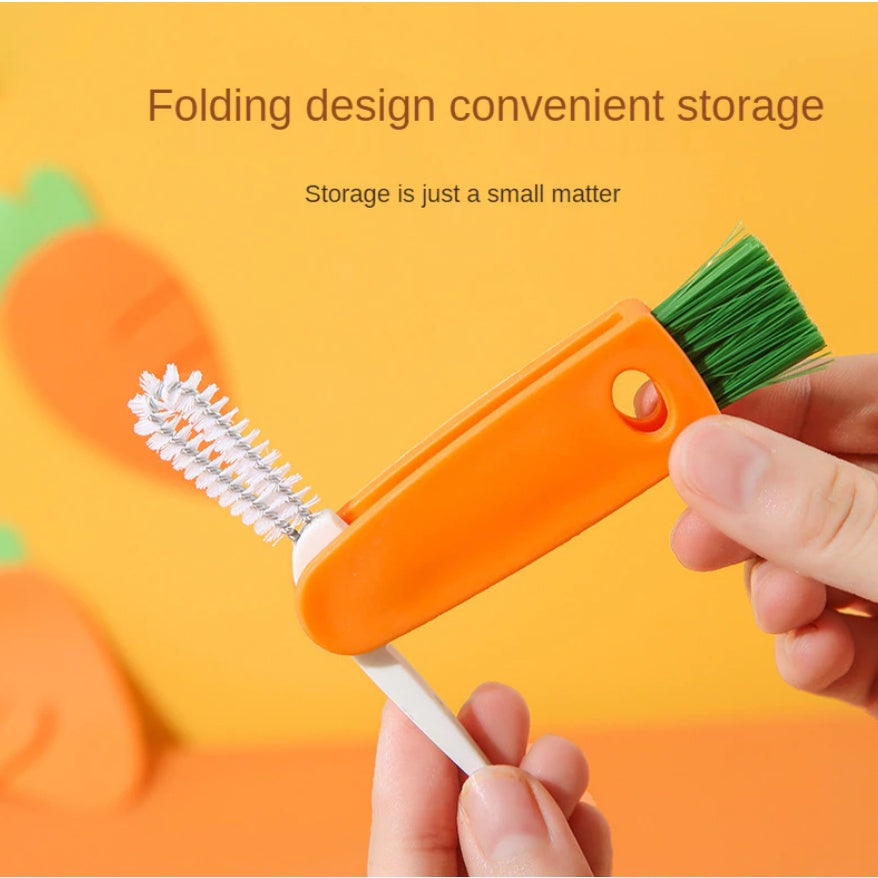 3 in 1 Cup Cover Brush Multifunctional Cleaning Tools Kitchen Mini Cup Glass Cover Brush Bottle Brush_Martin萝卜刷