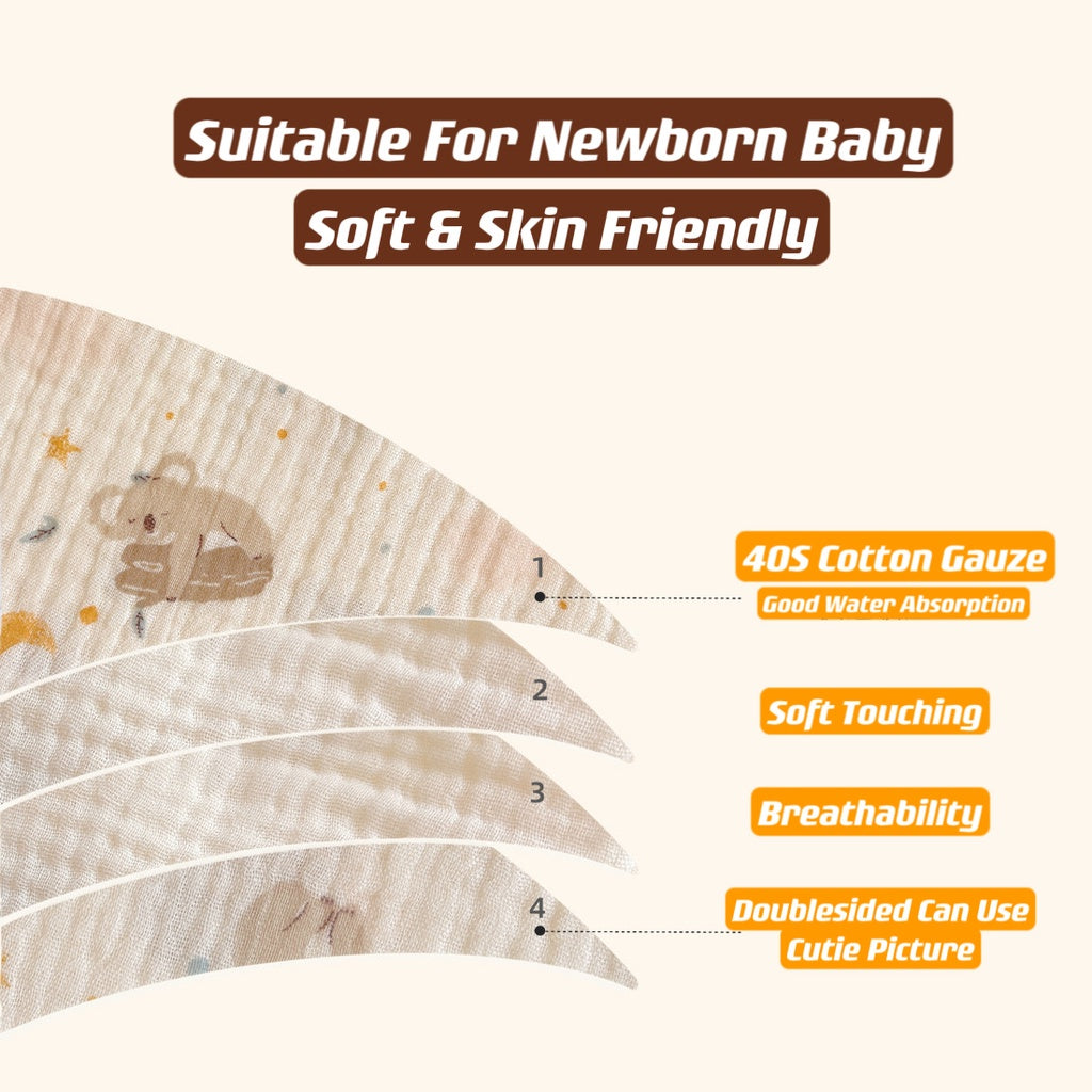 READY STOCK‼️ Baby Infant Saliva Towel | 100% Cotton Bibs | 360° Rotating Reversible Baby Bib 婴儿口水巾 | 100%纯棉围兜