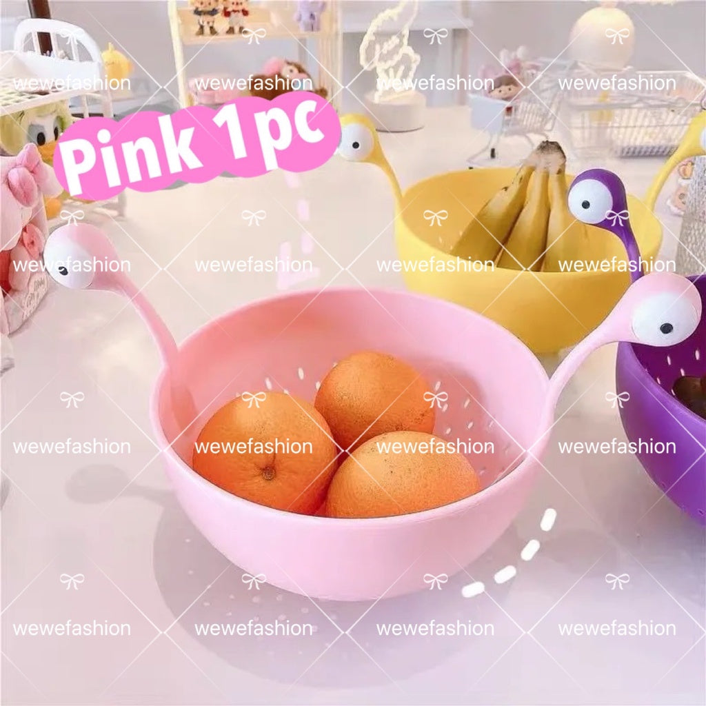 READY STOCK!!!Cartoon Monster Colander Fruit & Veg Washing Basket Drain Basket Multi Function Storage Basket 水果/蔬菜多功能滤水篮