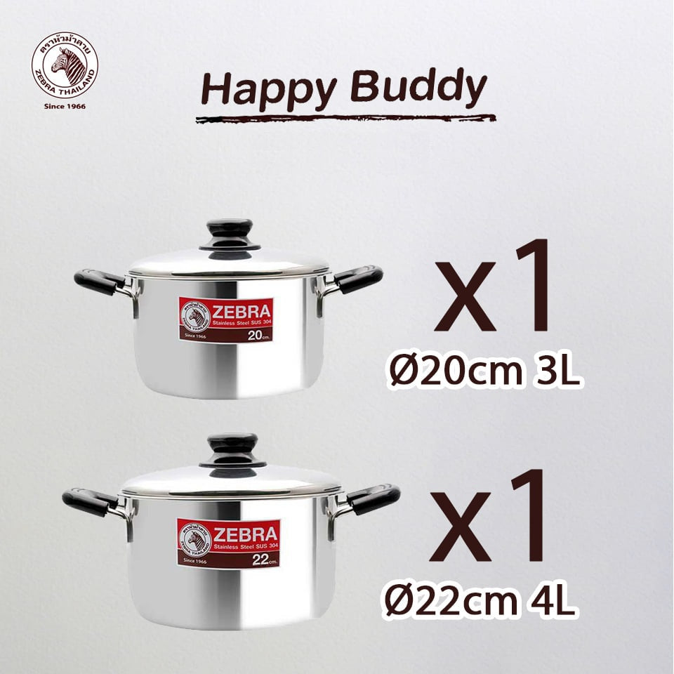 RAEDY STOCK!!!Zebra THAILAND Happy Buddy 8 Pcs Cookware Set
