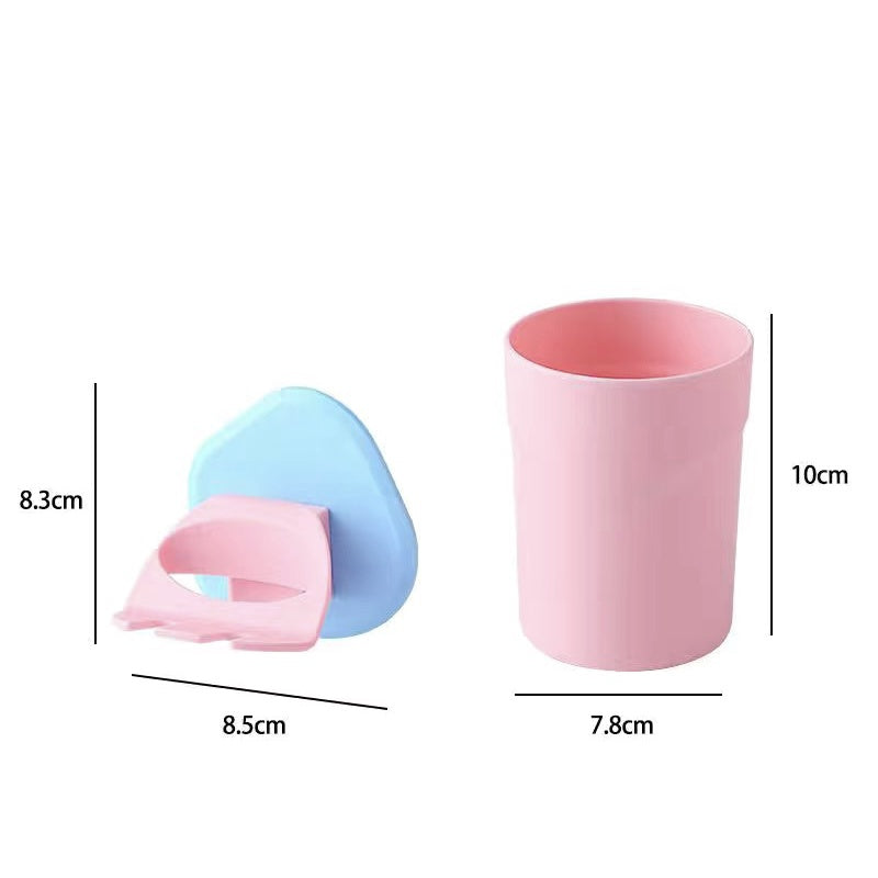 Plastic Toothbrush Holder with Gargle Cup Wall Suction Cups Rack Shaver Tooth paste Dispenser Bathroom Accessories Set