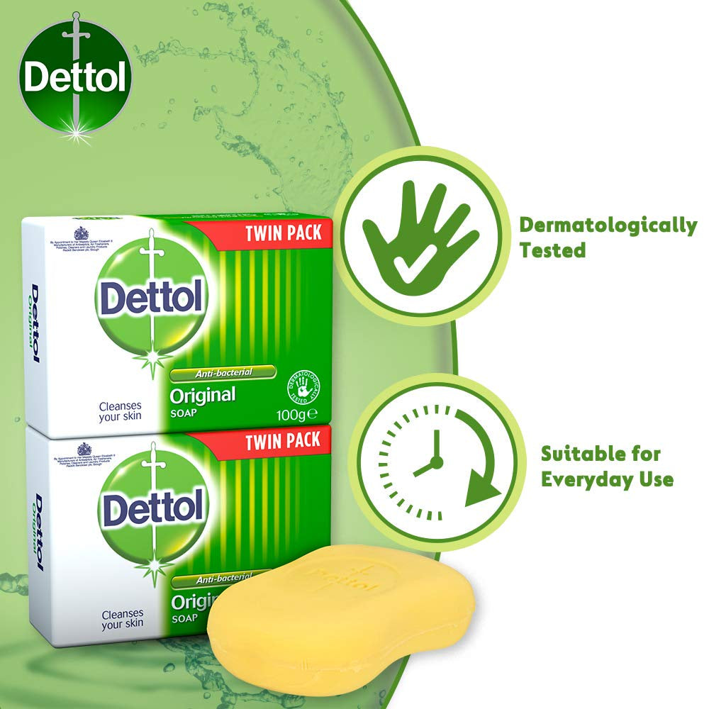 READY STOCK!!!Dettol Original Antibacterial Active Germ Protection Bar Soap 100G X 3PCS #Dettol#Sabun #Antibacterial