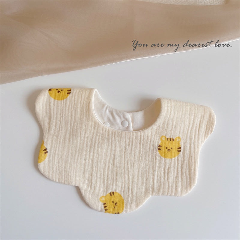 READY STOCK‼️ Baby Infant Saliva Towel | 100% Cotton Bibs | 360° Rotating Reversible Baby Bib 婴儿口水巾 | 100%纯棉围兜