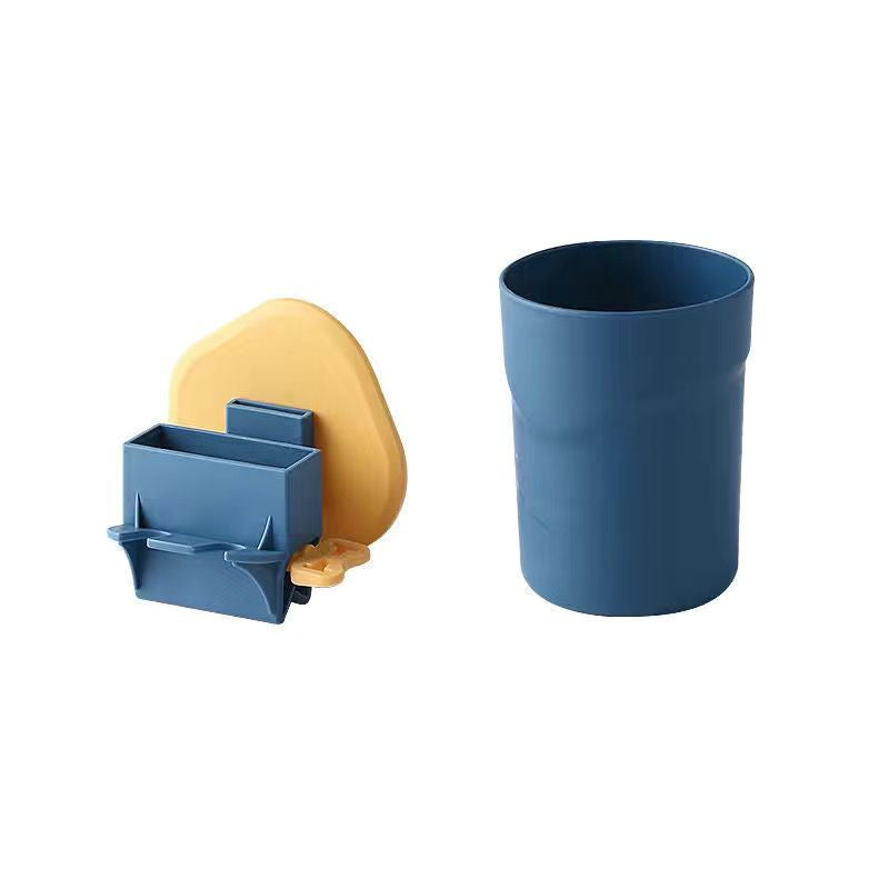 Plastic Toothbrush Holder with Gargle Cup Wall Suction Cups Rack Shaver Tooth paste Dispenser Bathroom Accessories Set