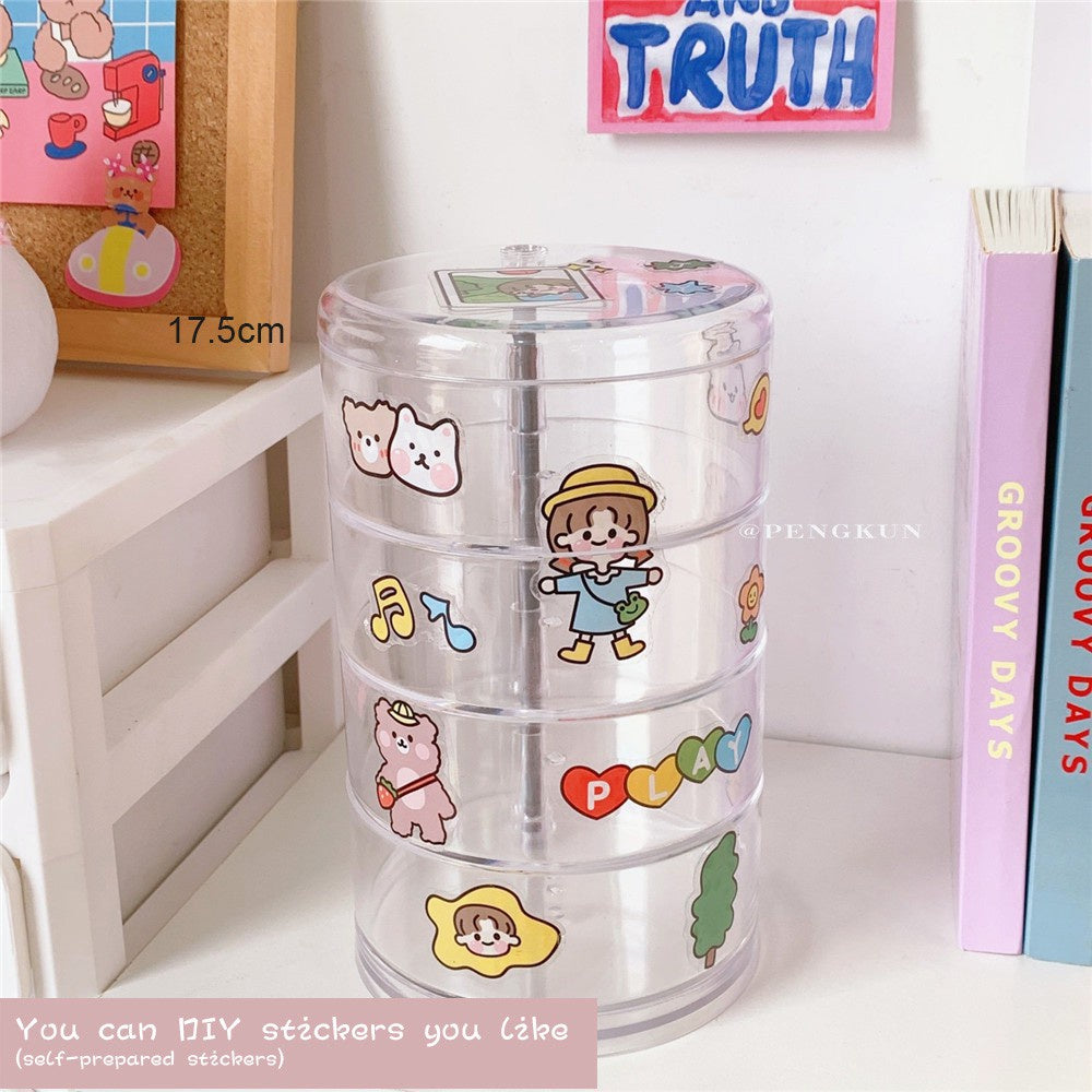READY STOCK!!! Rotating Jewelry Box | 4-Layer Storage for Rings, Earrings, Necklaces | Portable Organizer 旋转首饰盒