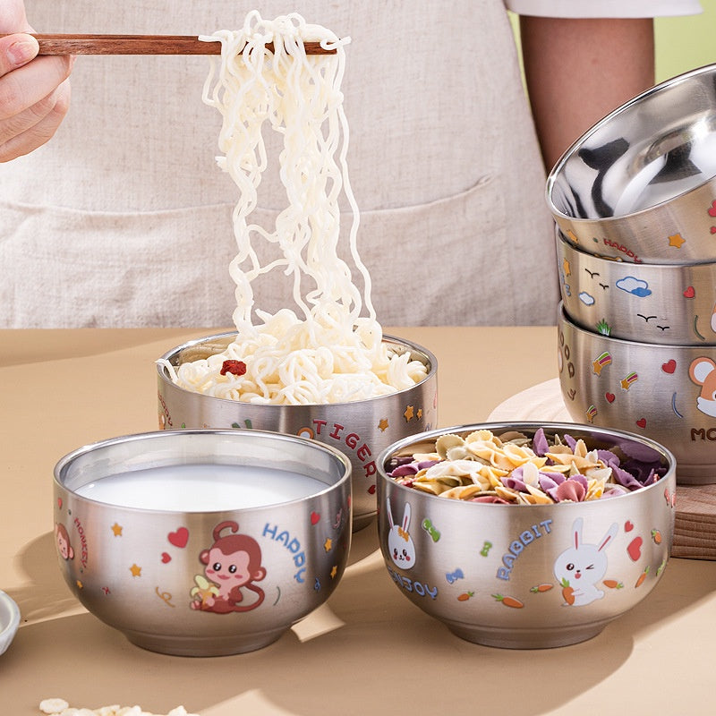 READY STOCK!!!304 Stainless Steel Cartoon Cutie Family Child Bowl 304不锈钢碗家庭碗