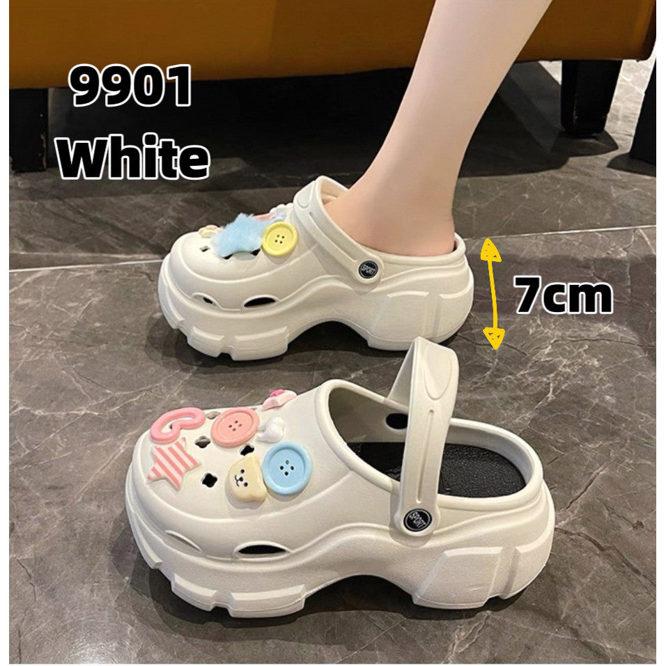 READY STOCK‼️ Muslimah High Heel Sandal Kasut Perempuan Tapak Lembut Moden Cantik Casual 1220-7-9 女士高款大头鞋
