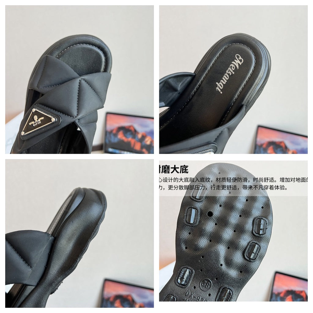 READY STOCK!!!Wedges Soft Sandals Open Toe Anti-slip Sandal Casual Wanita Perempuan 厚跟鞋 9309
