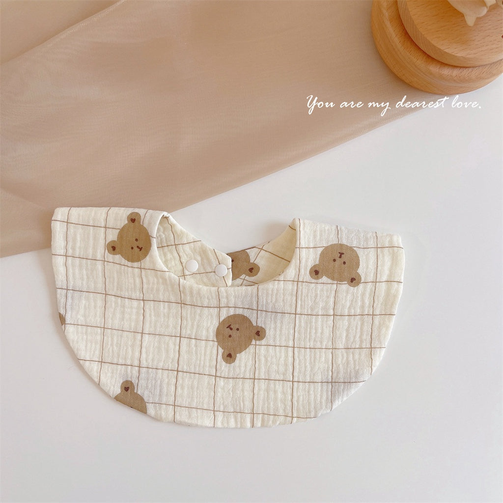 READY STOCK‼️ Baby Infant Saliva Towel | 100% Cotton Bibs | 360° Rotating Reversible Baby Bib 婴儿口水巾 | 100%纯棉围兜