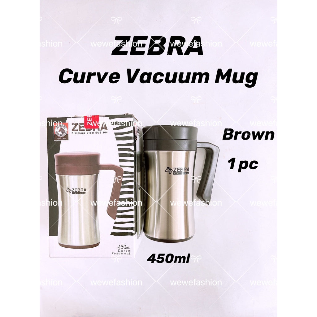READY STOCK!!!Zebra SUS304 Stainless Steel CURVE Vacuum Mug 0.45L (450ml)