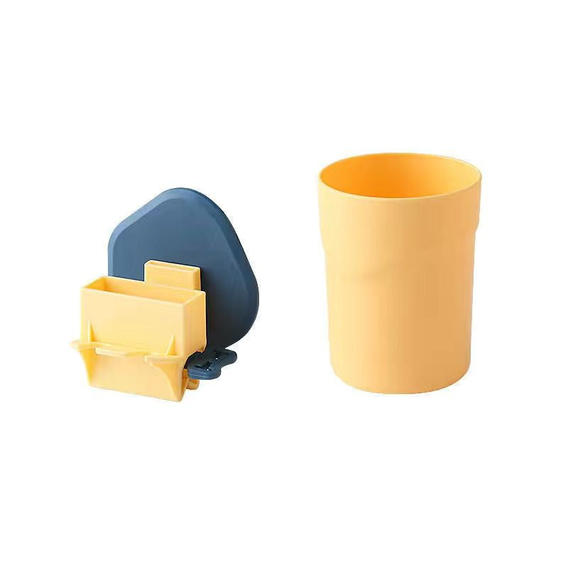 Plastic Toothbrush Holder with Gargle Cup Wall Suction Cups Rack Shaver Tooth paste Dispenser Bathroom Accessories Set