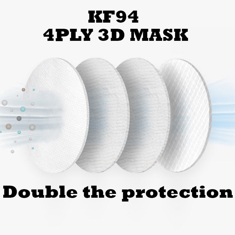 READY STOCK!!!KF94 4 Layer Medical Face Mask 10PCS KF94 3D Fish Mouth Face Mask Disposable Earloop 4ply Korea Design
