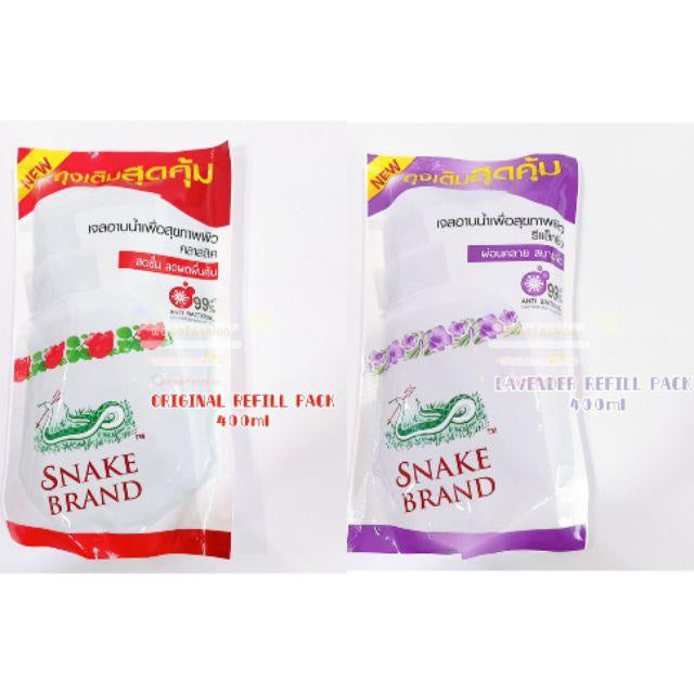 READY STOCK!!!! Snake Brand healty shower soap Prickly Lavender 180ml/400ml/450ml 蛇粉洗身露 Original Thailand