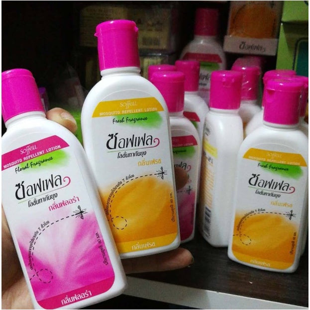 READY STOCK!!! Soffell Mosquito Repellent Lotion 60g | Anti-Mosquito 3 Scents Orange, Apple, Geranium Flower Soffell 驱蚊