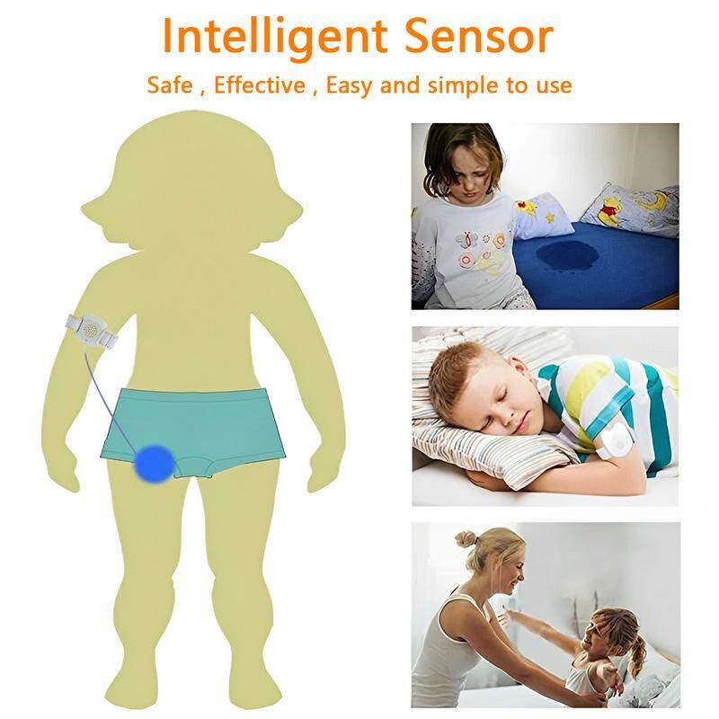 READY STOCK!!! Bedwetting Alarm Children Bedwetting Monitor Arm Wear Moisture Sensor Bed Wetting Alarm Sound Light