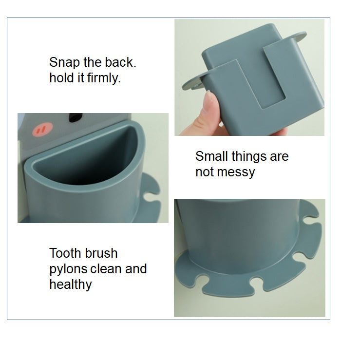 READY STOCK!!! Toothbrush hook self adhensives holder multifunction wall mirror glass 卡通壁挂式牙刷架 卫浴无痕粘胶牙刷挂架