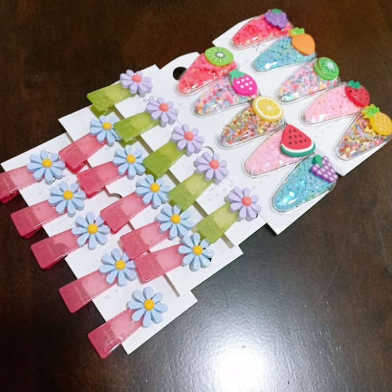 READY STOCK!! 5PCS Cartoon Fruit Cutie Hair Clip Kids Baby Girls Hair Accessories