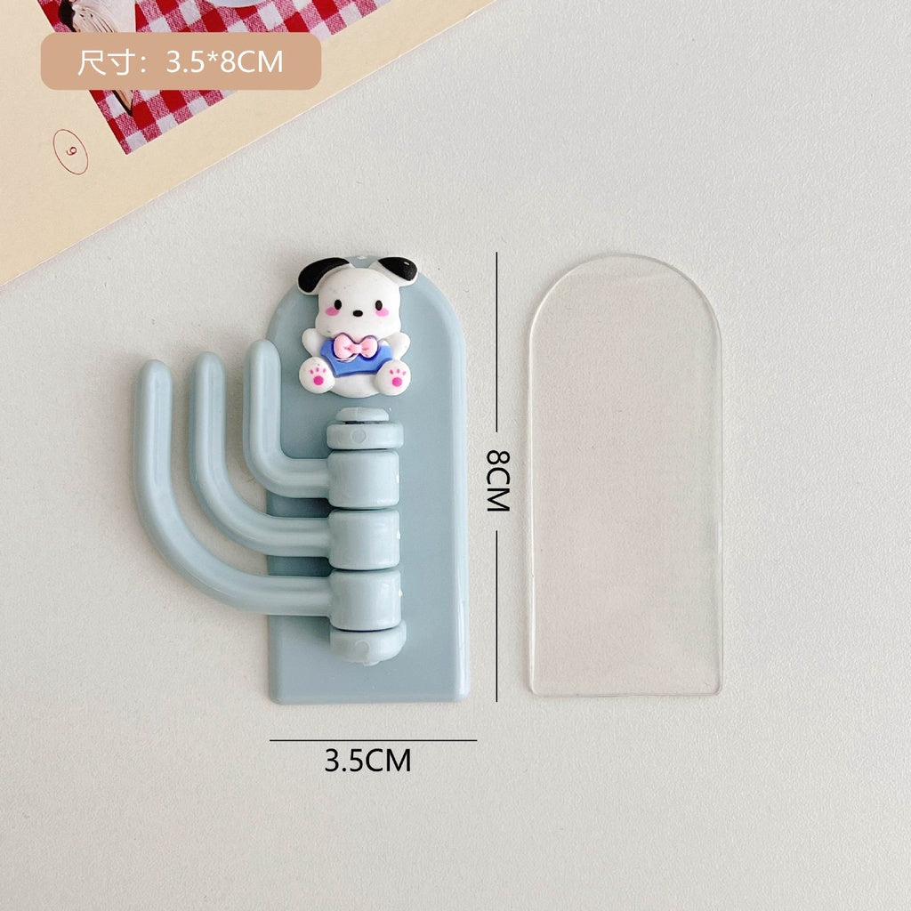 READY STOCK!!!Hook Cartoon Cute Holder Hanger with Three Branch Student Dormitory Hook Punch-free Wall Hook Cap Holder