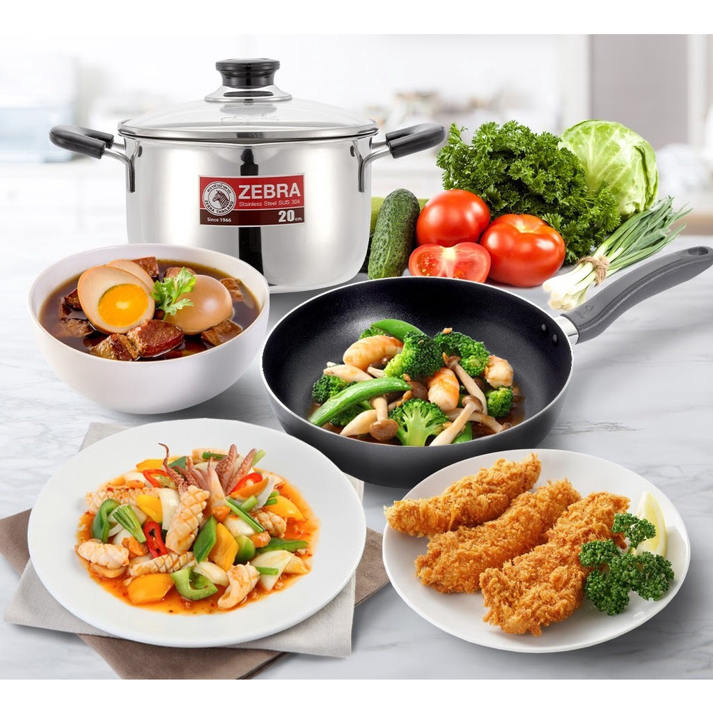READY STOCK!!! 100% Original THAILAND Zebra Cesar Cook 3PCS Cookware Set, Stainless Steel
