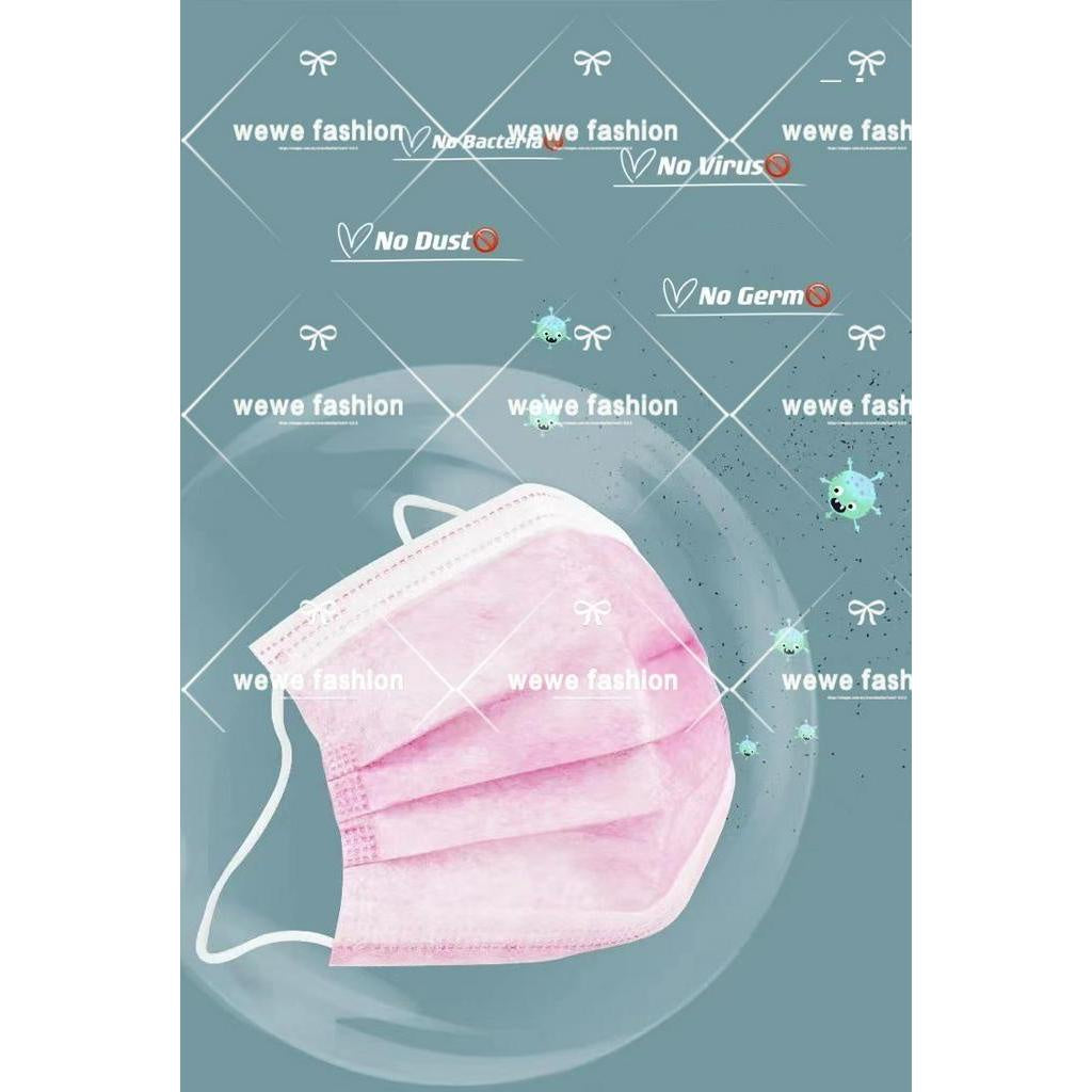 READY STOCK!!!Colourful【50PC】Adult 3-Ply Disposable Face Mask / Topeng Penutup Mulut Pelitup Muka Dewasa / 成人三层口罩