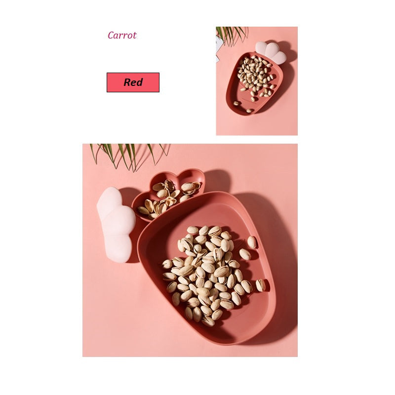 READY STOCK!!!Cute Carrot Clouds Strawberry Shape Plastic Snacks Fruit Plate
