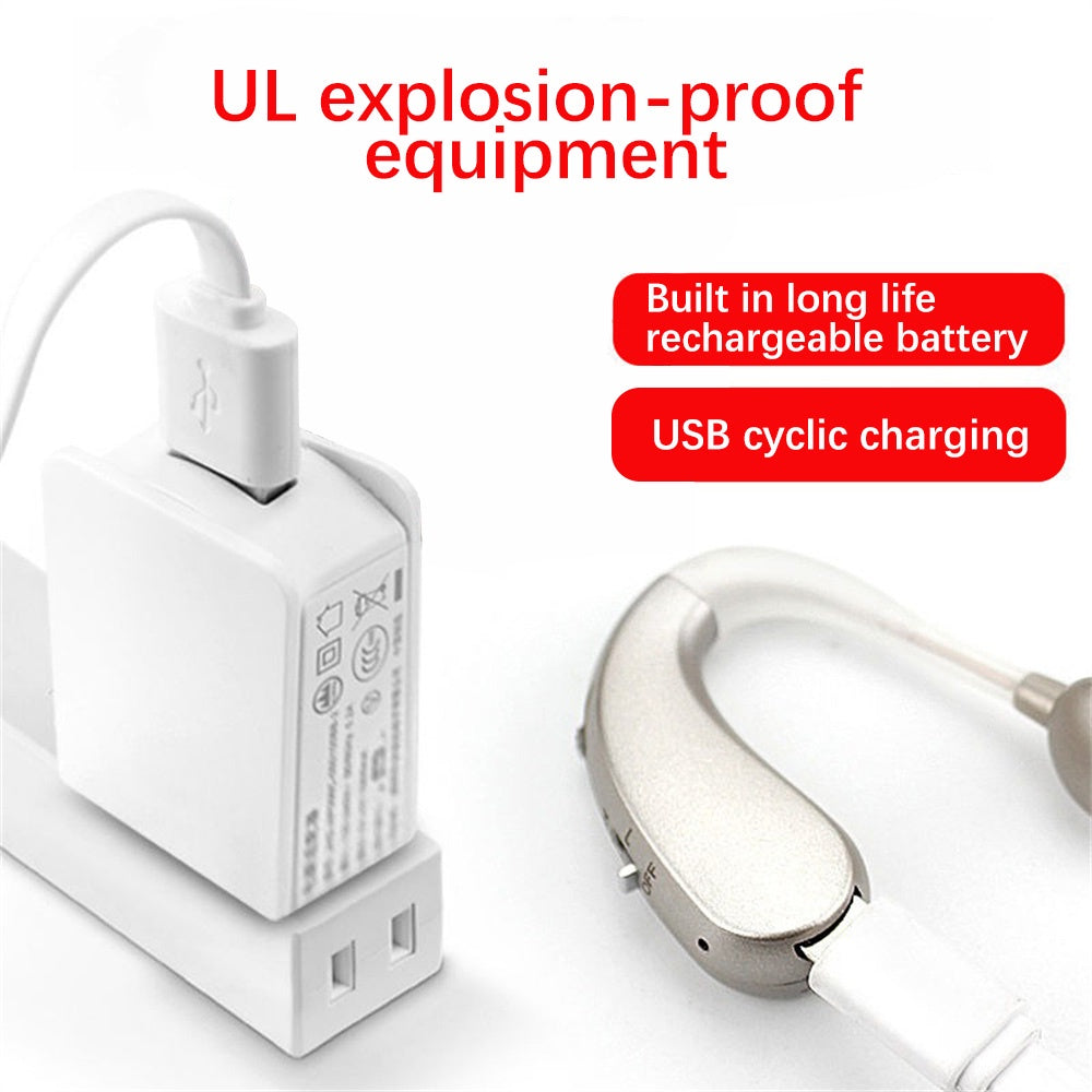 READY STOCK!!! Hearing Aid Rechargeable Behind-the-ear Amplified Earphone Sound Amplifier For The Elderly flower