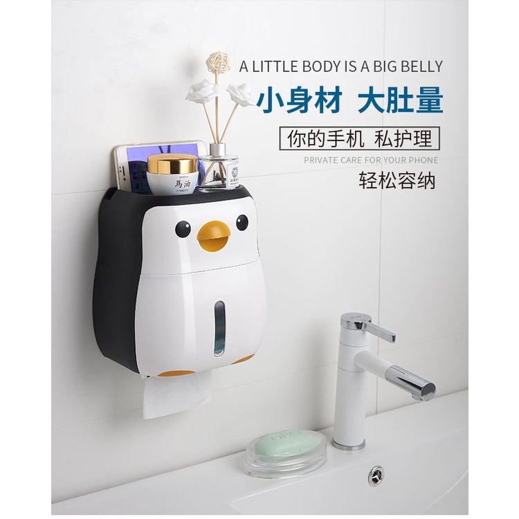 READY STOCK!!!Cutie Tissue Holder Wall-Mounted Waterproof Covered Toilet Tissue Box Bathroom Accessories