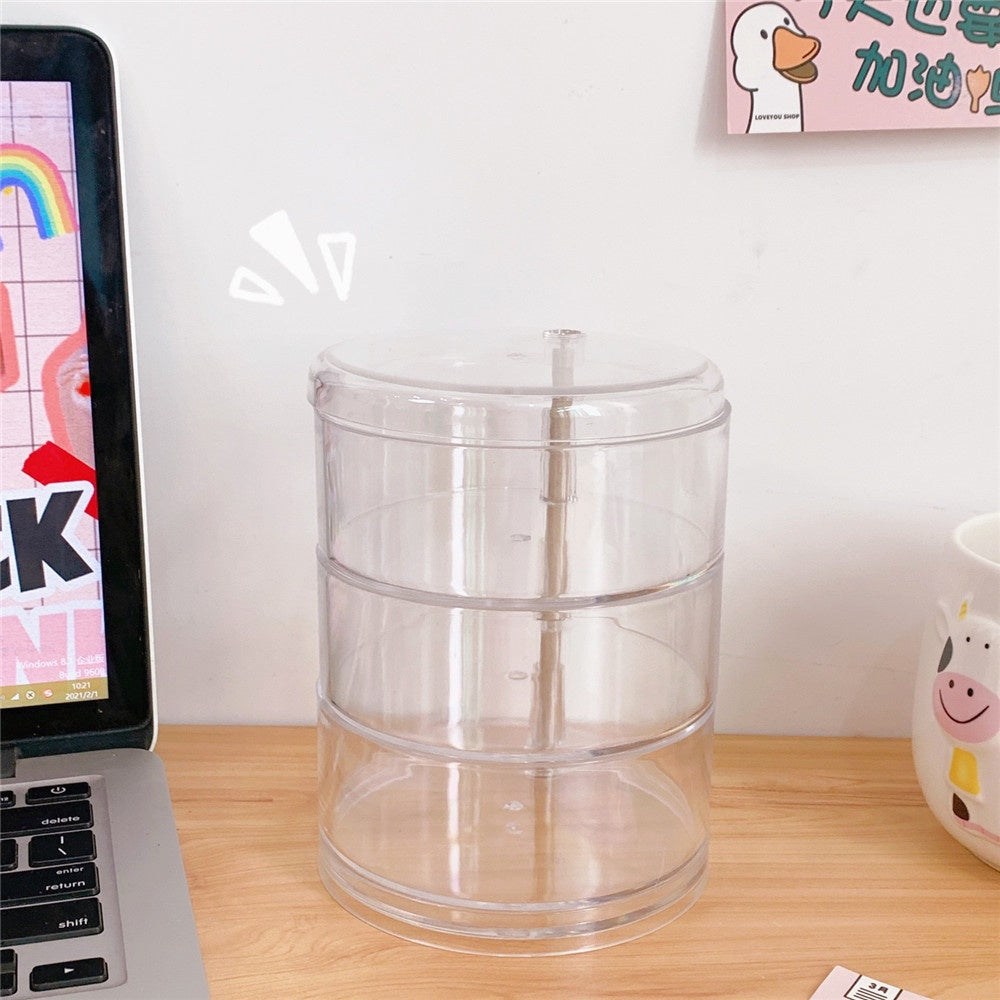 READY STOCK!!! Rotating Jewelry Box | 4-Layer Storage for Rings, Earrings, Necklaces | Portable Organizer 旋转首饰盒