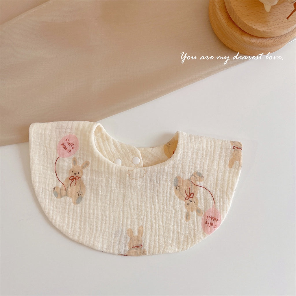 READY STOCK‼️ Baby Infant Saliva Towel | 100% Cotton Bibs | 360° Rotating Reversible Baby Bib 婴儿口水巾 | 100%纯棉围兜