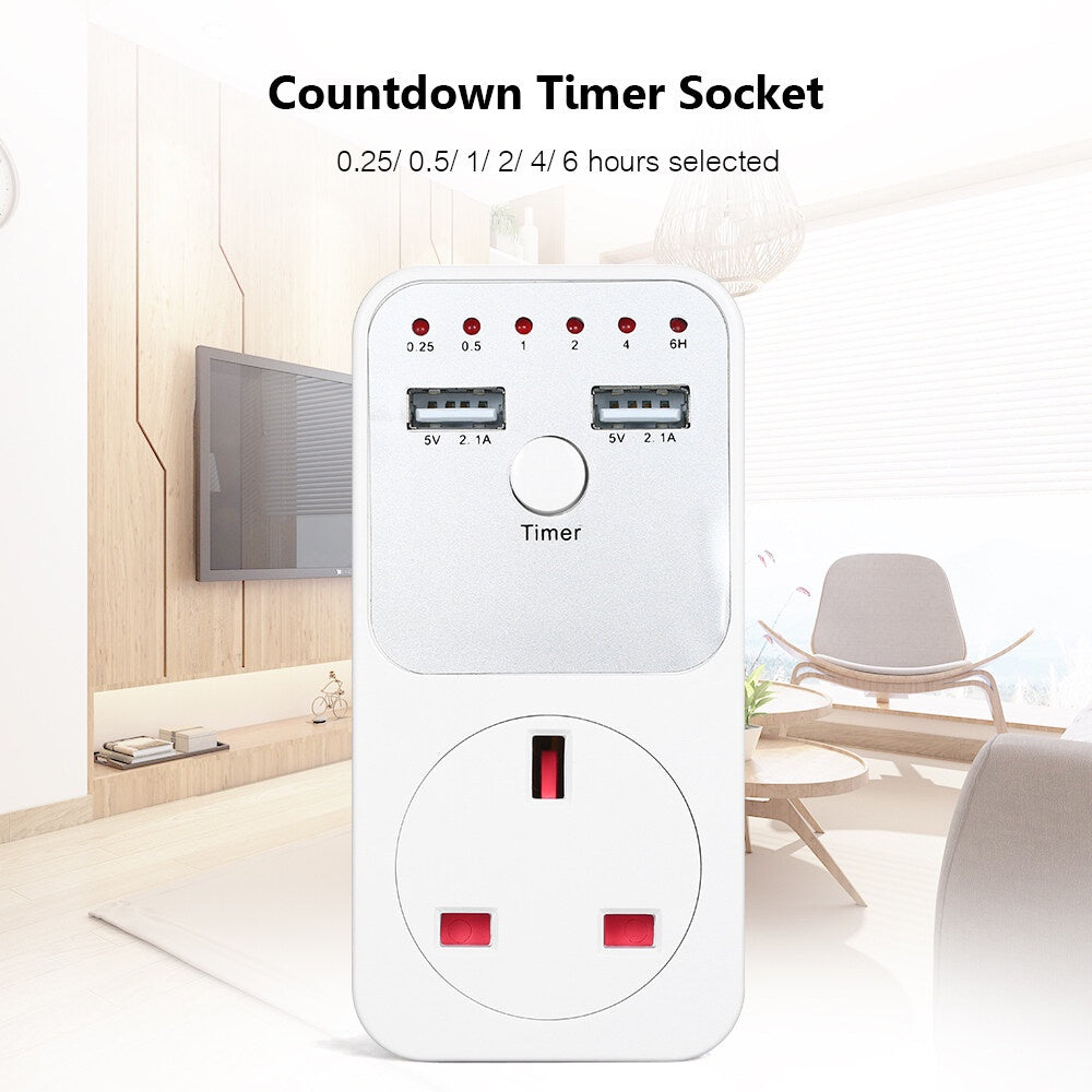 READY STOCK‼️ Countdown Timer Socket Plug-in Switch Pengawal Masa Suis Automatik Untuk Peralatan Elektrik 插座式倒计时定时器
