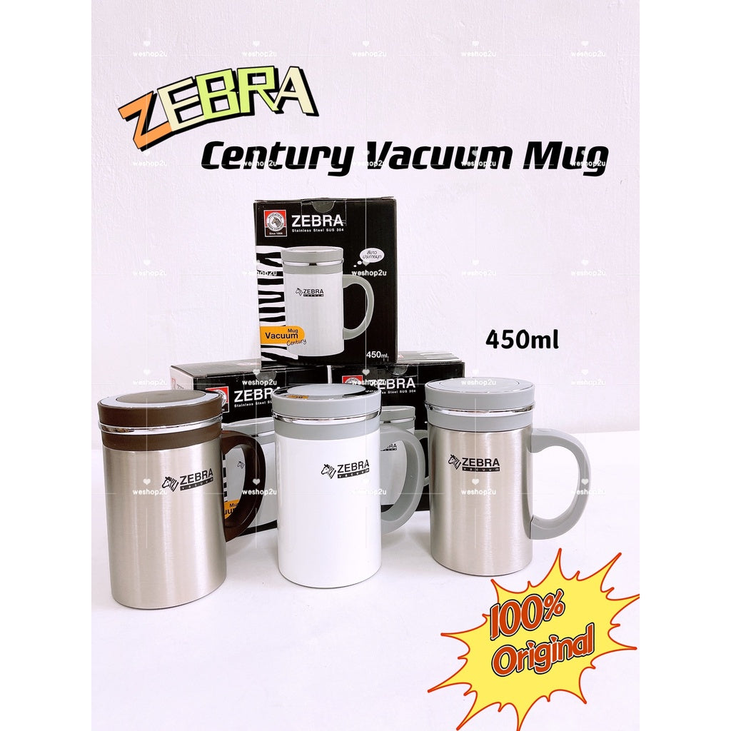 READY STOCK!!!Zebra SUS304 Stainless Steel Century Vacuum Mug 0.45L (450ml)