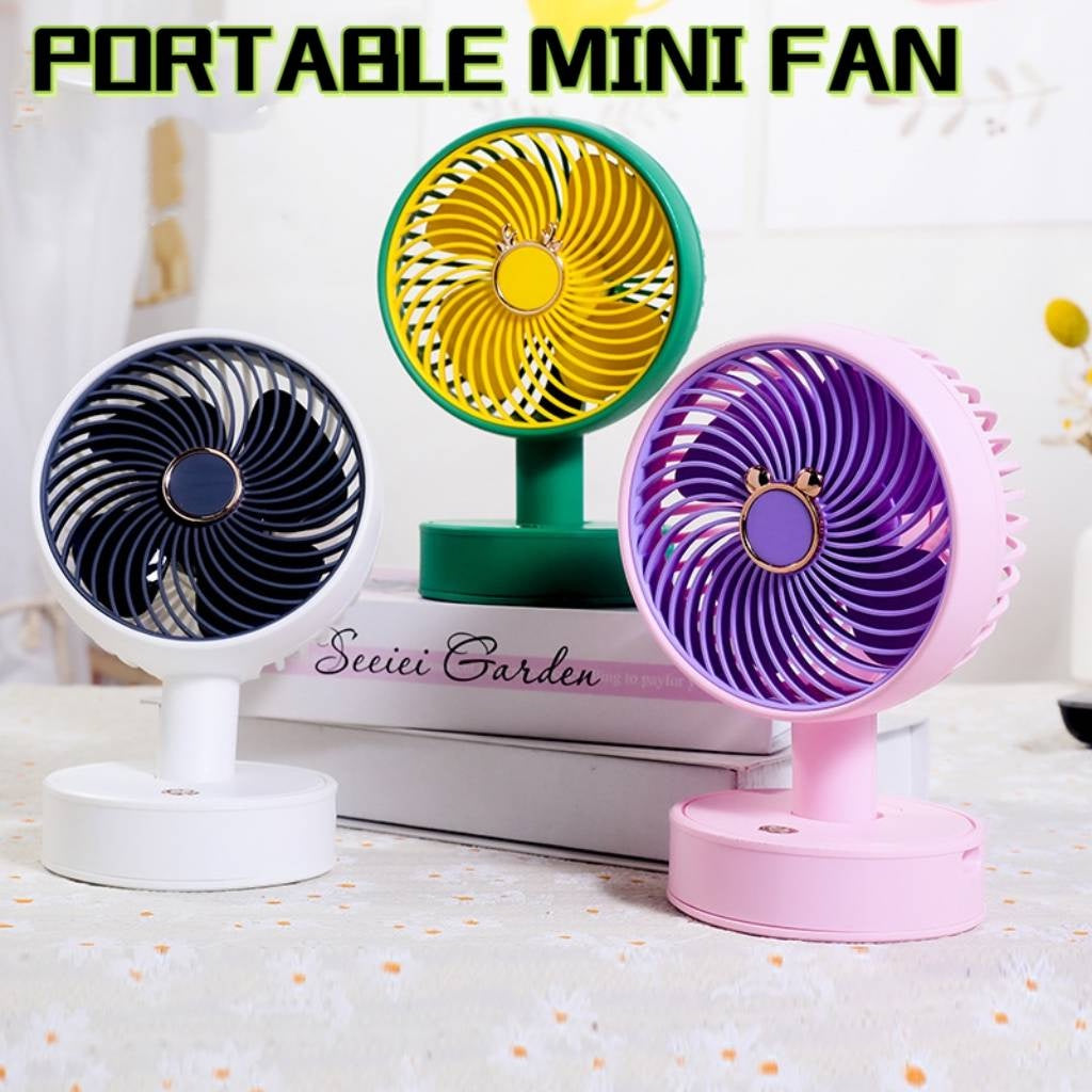 READY STOCK!!! Portable Desk Fan | Mini Table Fan | USB Rechargeable | Clip-on & Handheld Cooling Fan 便携桌面风扇 迷你桌扇