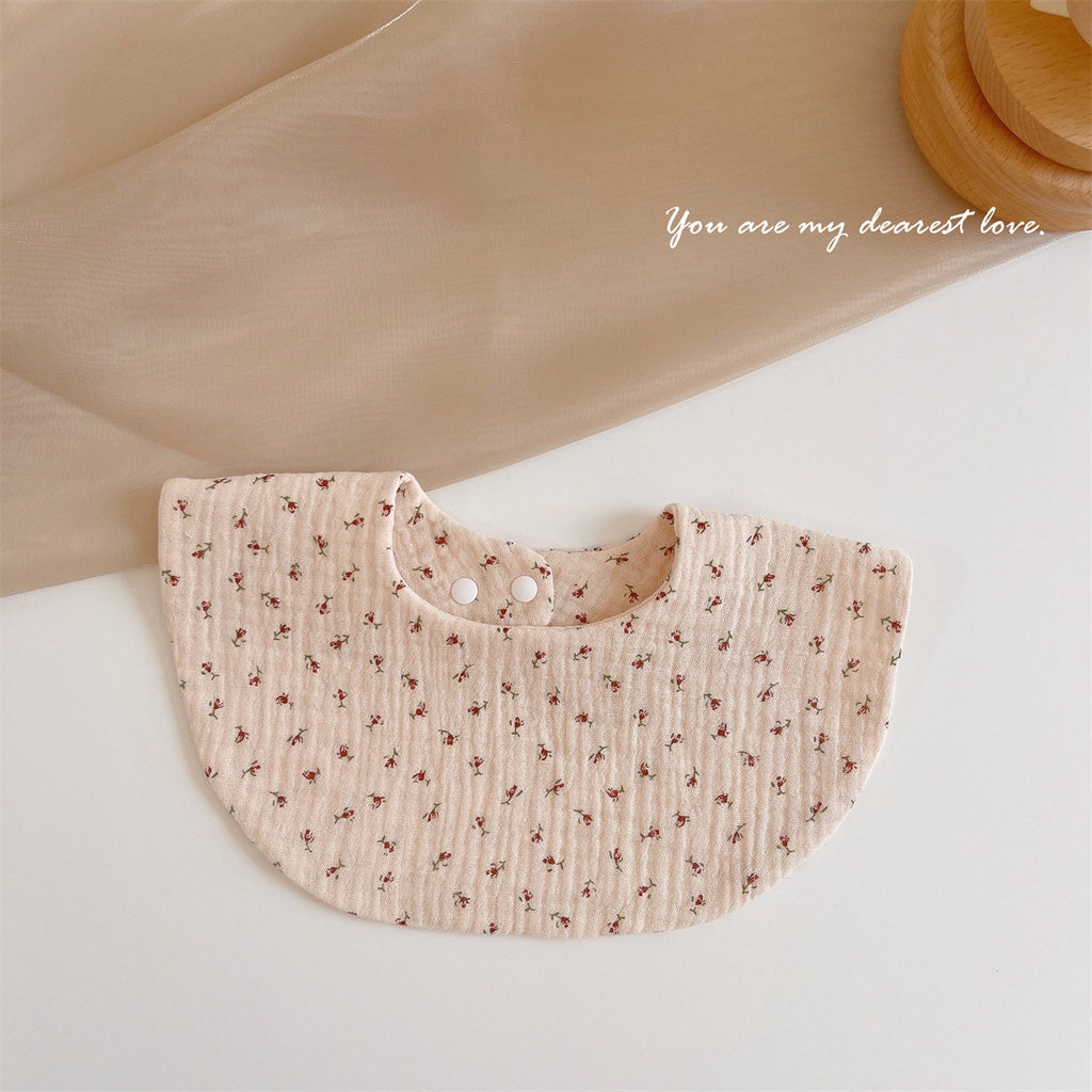 READY STOCK‼️ Baby Infant Saliva Towel | 100% Cotton Bibs | 360° Rotating Reversible Baby Bib 婴儿口水巾 | 100%纯棉围兜