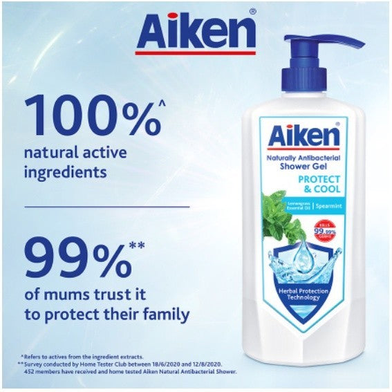 (FREE SHIPPING NO SBH/SRW) AIKEN Naturally Antibacterial Shower Crème Mandian Badan 950g