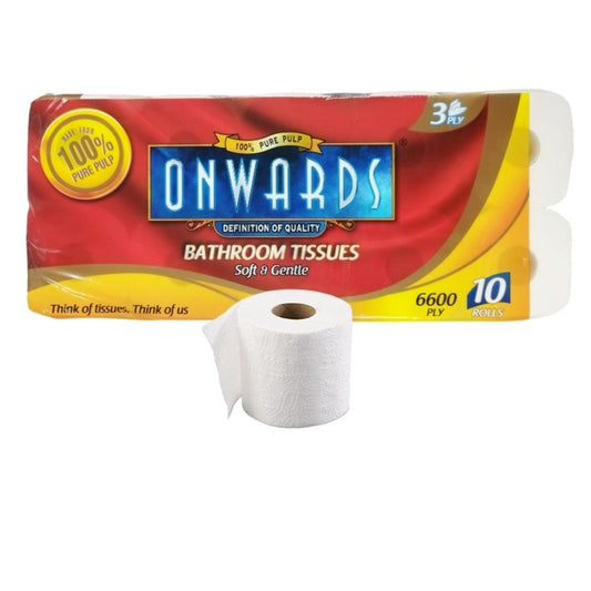 (FREE SHIPPING NO SBH/SRW) Onwards Bathroom Tissue Soft & Gentle 6600 PLY 10 ROLL 3PLY TOILET PAPER