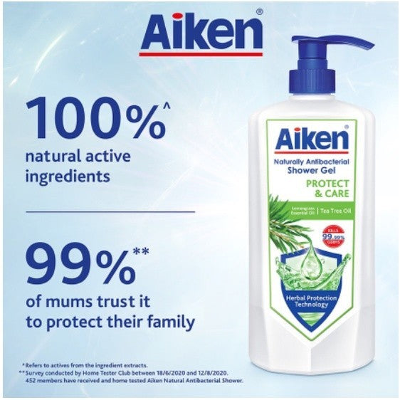 (FREE SHIPPING NO SBH/SRW) AIKEN Naturally Antibacterial Shower Crème Mandian Badan 950g